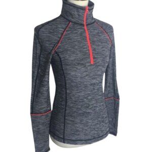 Z By Zella Women's Activewear 1/2 Zip Top heathered Gray / Pink Long Sleeve XS